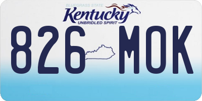KY license plate 826MOK