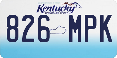 KY license plate 826MPK