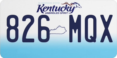 KY license plate 826MQX