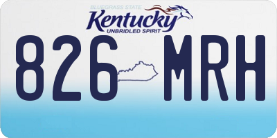 KY license plate 826MRH