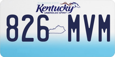 KY license plate 826MVM