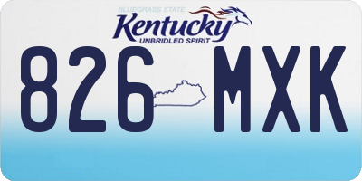 KY license plate 826MXK