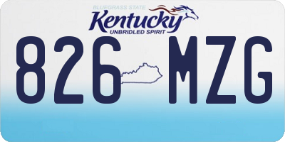 KY license plate 826MZG
