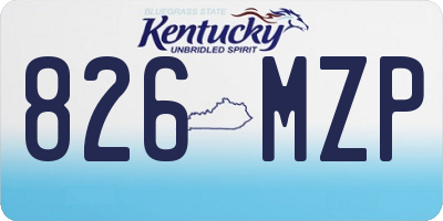 KY license plate 826MZP