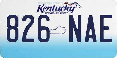 KY license plate 826NAE