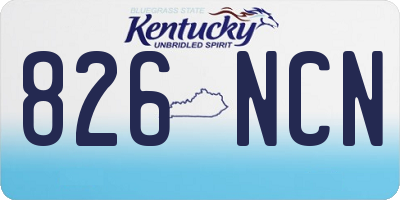 KY license plate 826NCN
