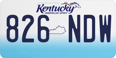 KY license plate 826NDW