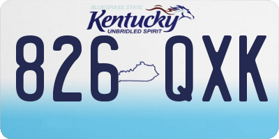 KY license plate 826QXK