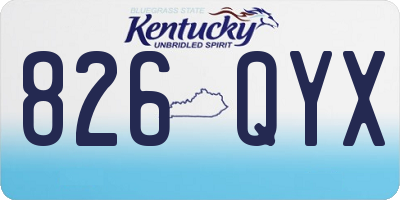 KY license plate 826QYX