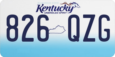 KY license plate 826QZG