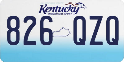 KY license plate 826QZQ