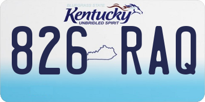 KY license plate 826RAQ