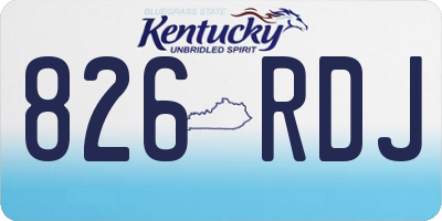 KY license plate 826RDJ