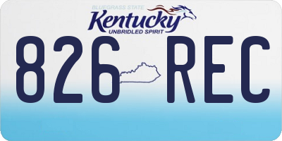 KY license plate 826REC