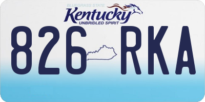KY license plate 826RKA