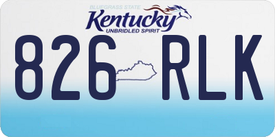 KY license plate 826RLK
