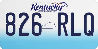 KY license plate 826RLQ