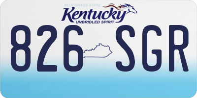 KY license plate 826SGR