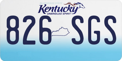 KY license plate 826SGS