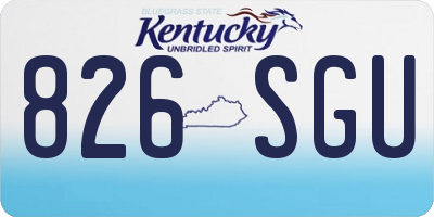 KY license plate 826SGU