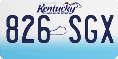 KY license plate 826SGX