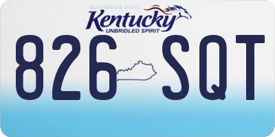 KY license plate 826SQT