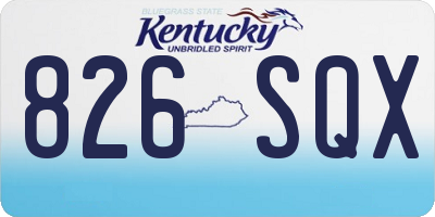 KY license plate 826SQX