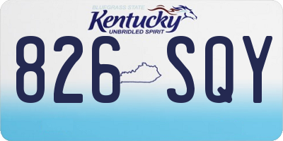 KY license plate 826SQY