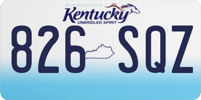 KY license plate 826SQZ