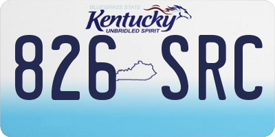 KY license plate 826SRC