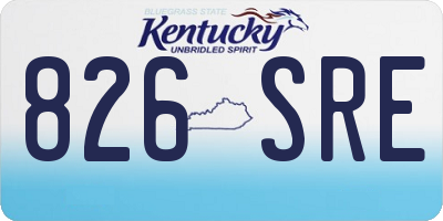 KY license plate 826SRE