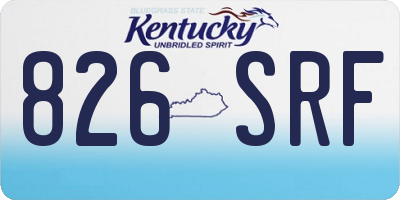 KY license plate 826SRF