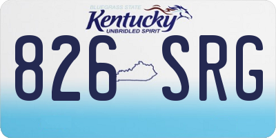 KY license plate 826SRG