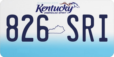 KY license plate 826SRI