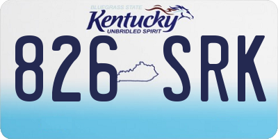KY license plate 826SRK