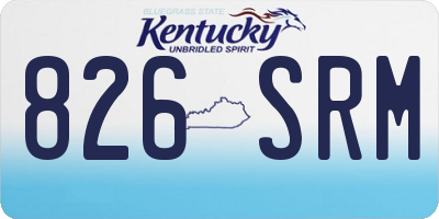 KY license plate 826SRM