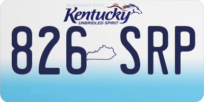 KY license plate 826SRP