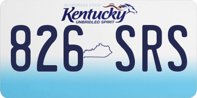 KY license plate 826SRS