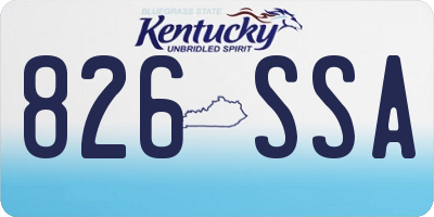 KY license plate 826SSA