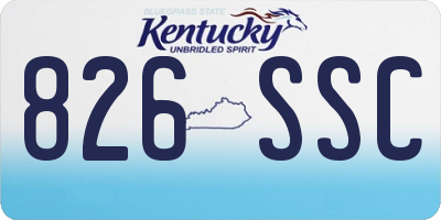 KY license plate 826SSC