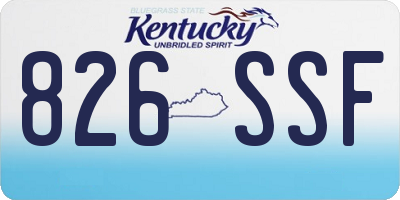 KY license plate 826SSF