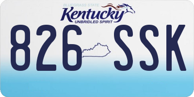 KY license plate 826SSK