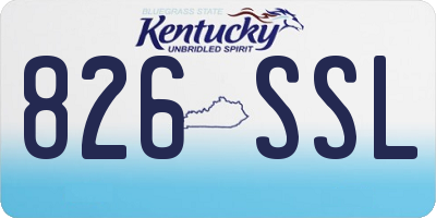 KY license plate 826SSL