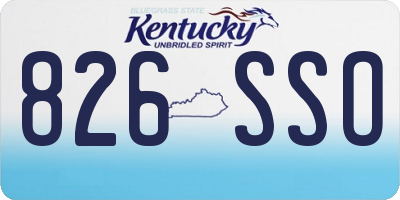 KY license plate 826SSO