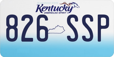 KY license plate 826SSP