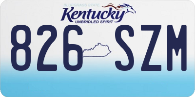 KY license plate 826SZM