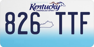 KY license plate 826TTF