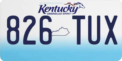 KY license plate 826TUX