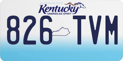 KY license plate 826TVM
