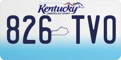 KY license plate 826TVO